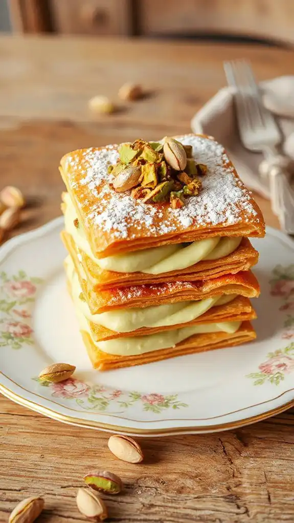 pistachio filled pastry dessert pistachio filled pastry dessert