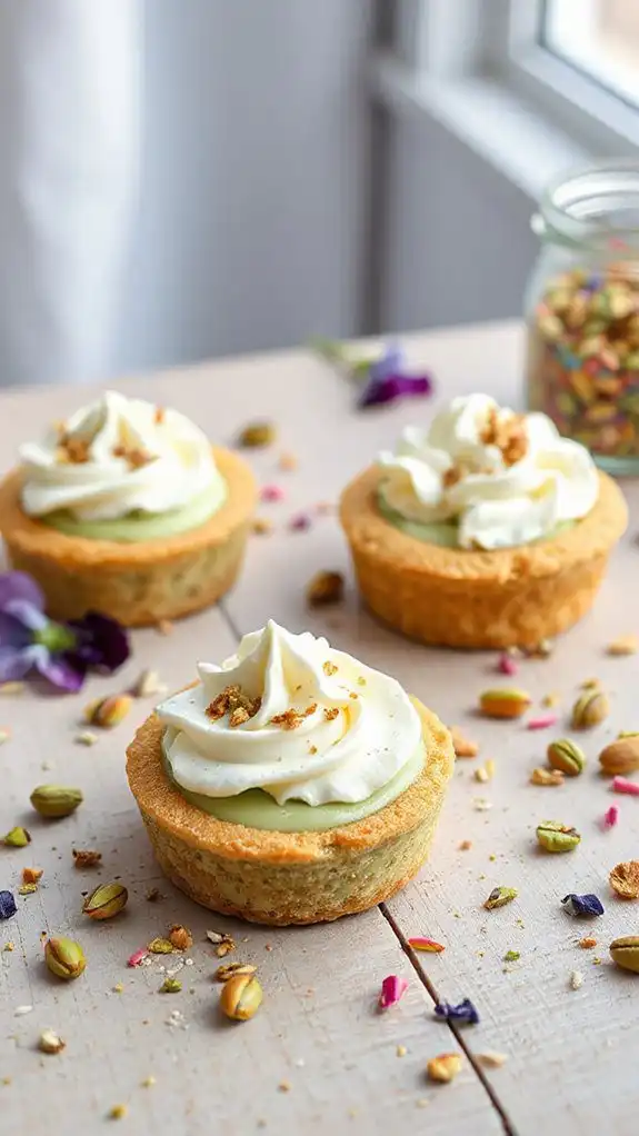 pistachio flavored creamy dessert pies