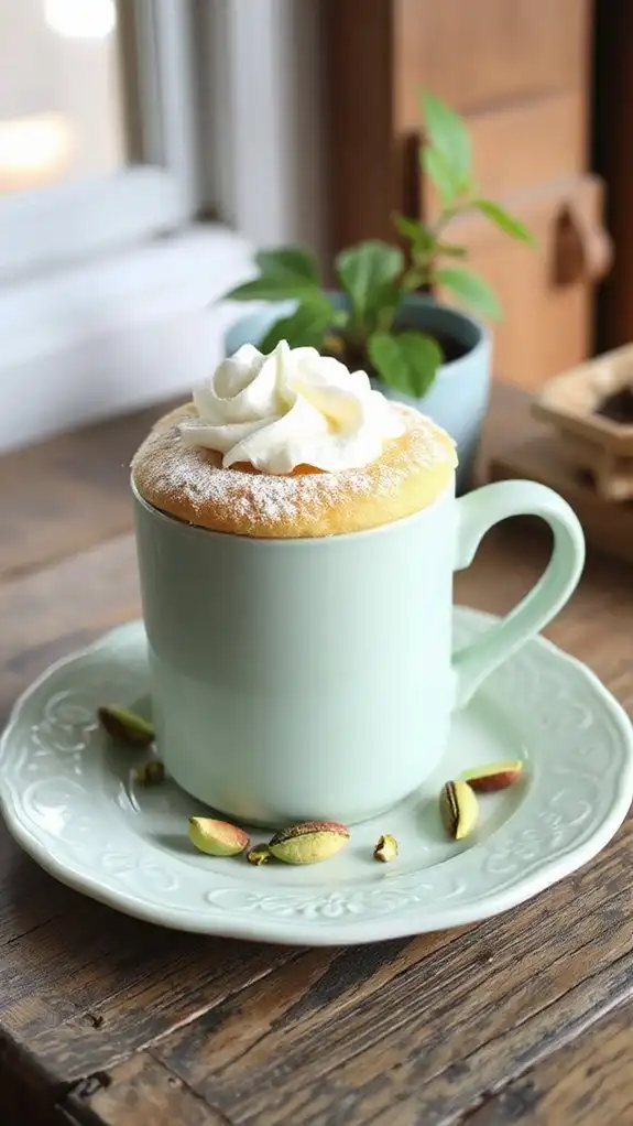 pistachio flavored mug cake