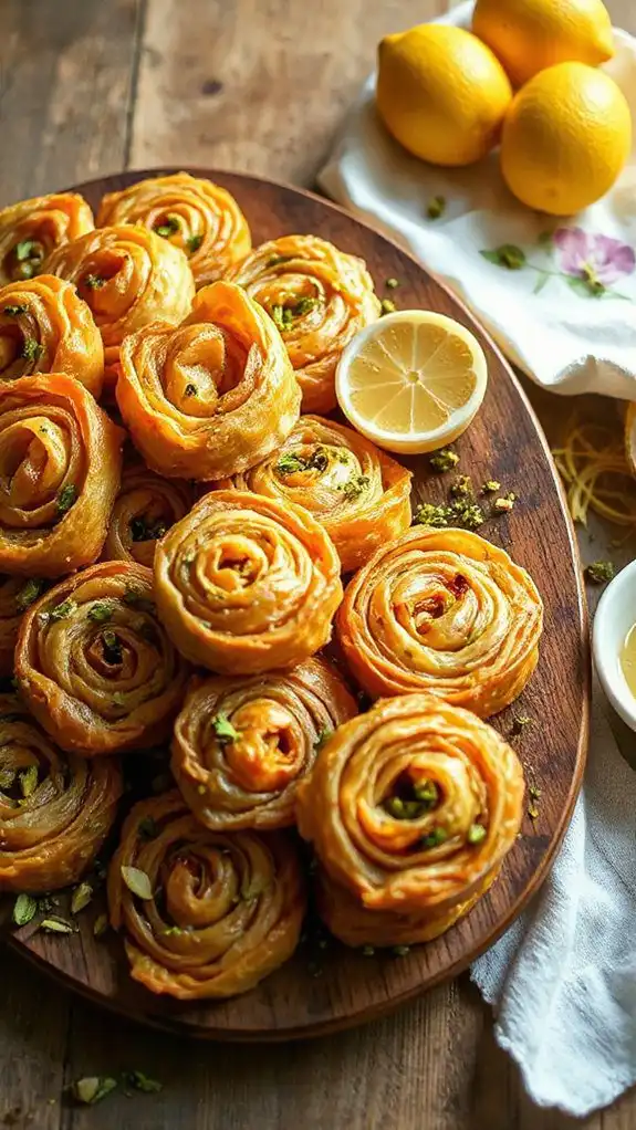 pistachio lemon dessert rolls