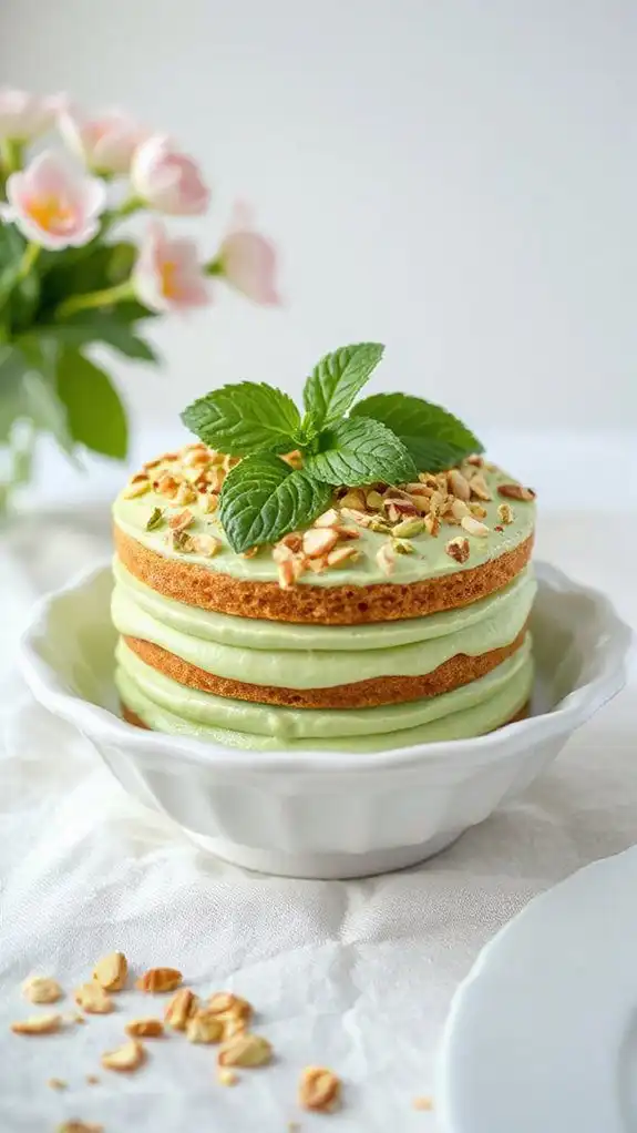 pistachio mint flavored cake