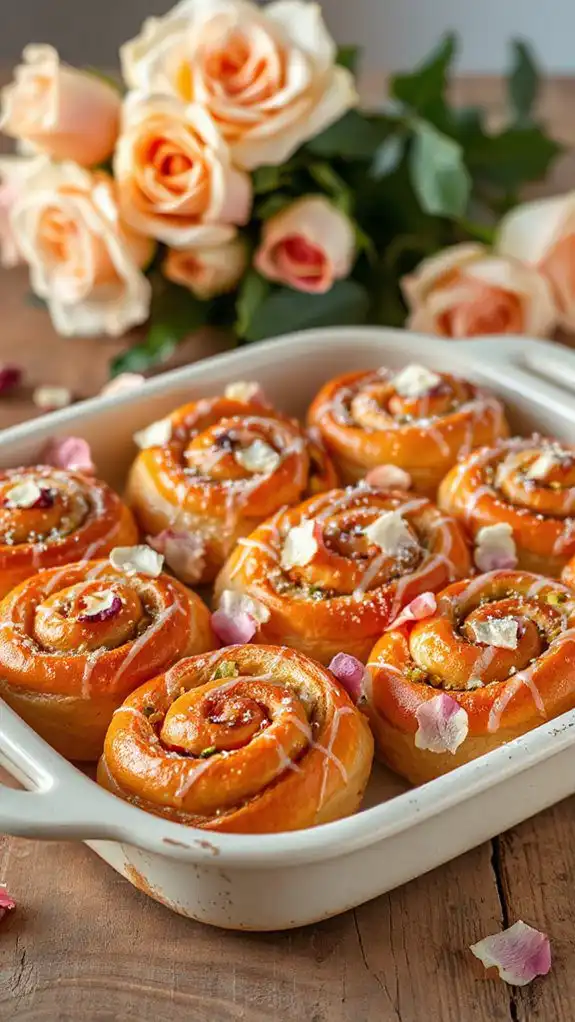 pistachio rose flavored rolls