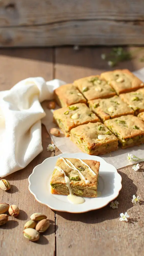 pistachio white chocolate bars