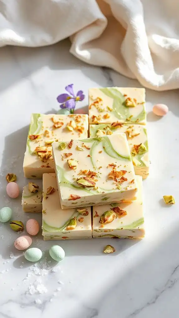 pistachio white chocolate fudge