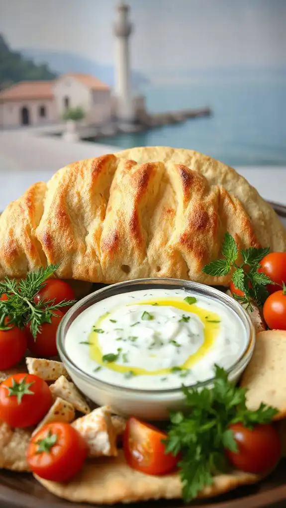 pita bread and tzatziki pita bread and tzatziki