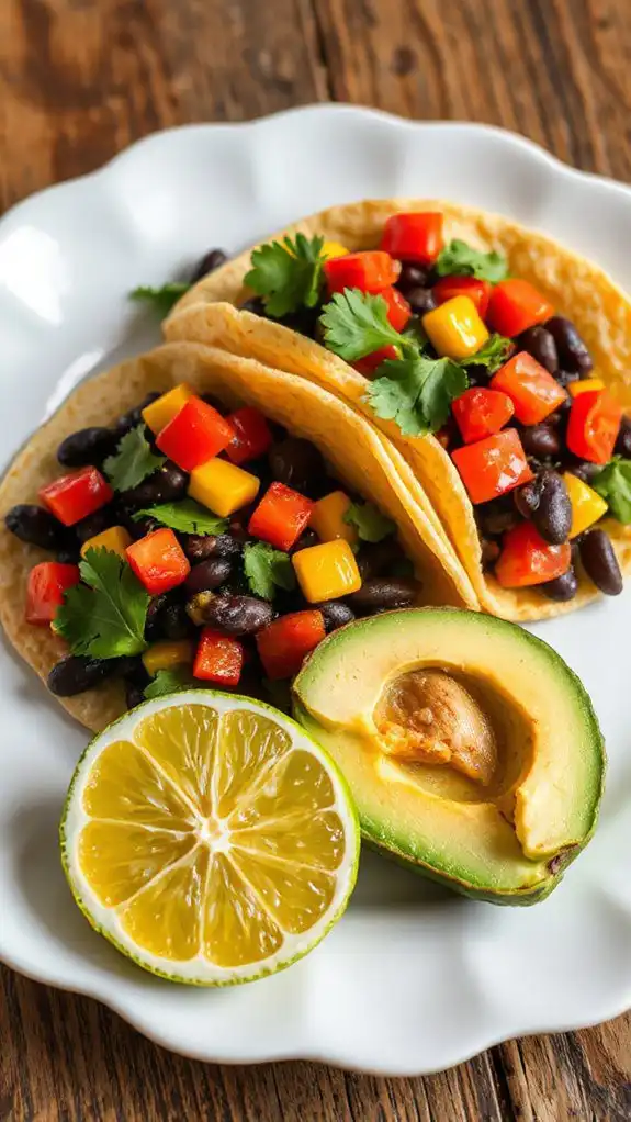 plant based black bean tacos