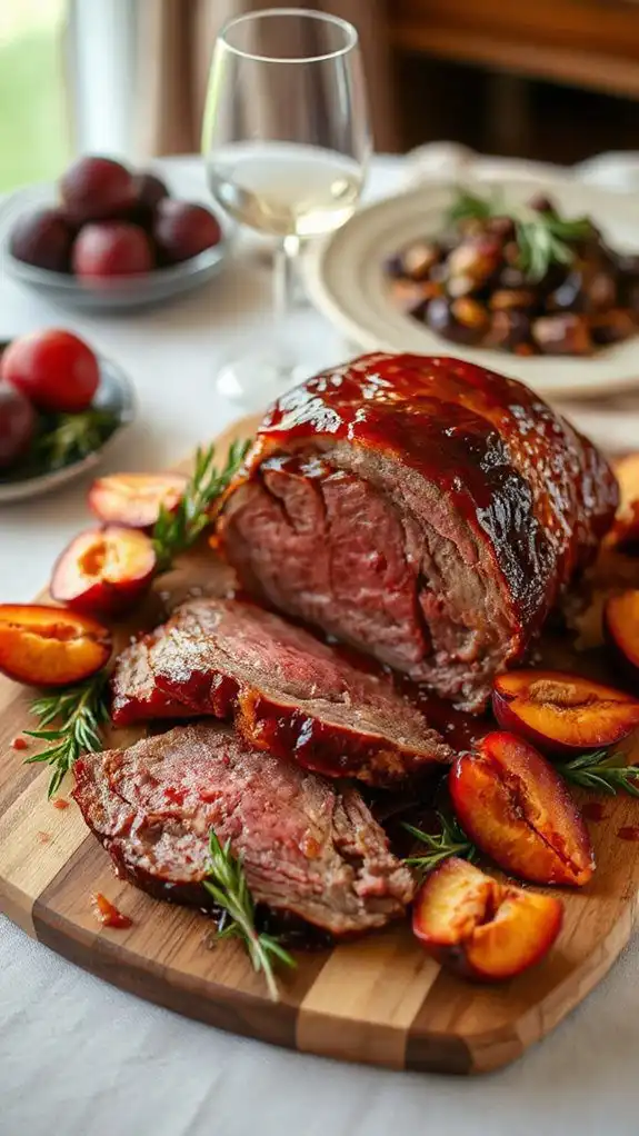 plum glazed venison roast recipe