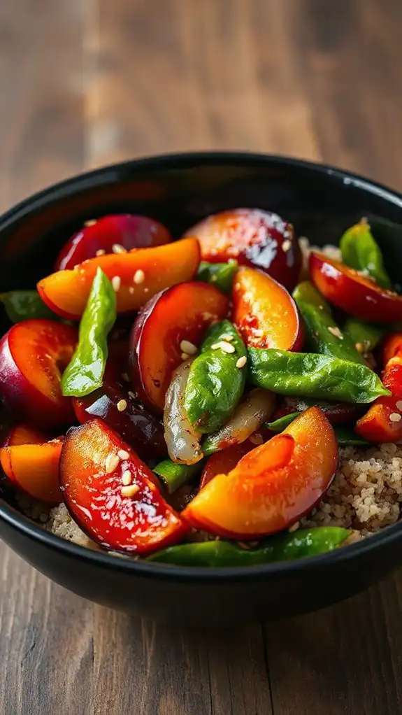 plums enhance savory stir fry