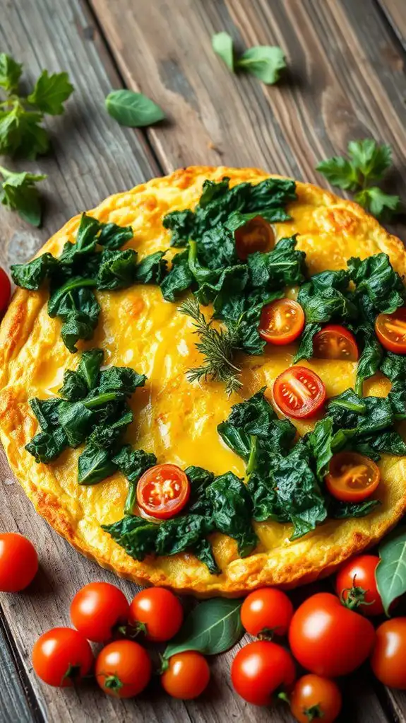 polenta frittata with greens