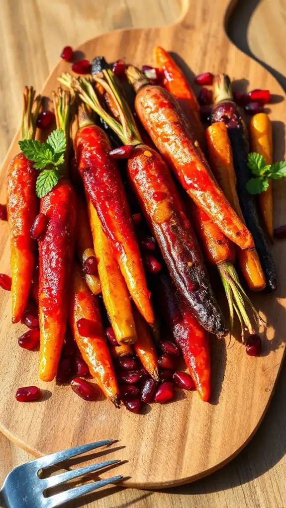 pomegranate glazed colorful carrots pomegranate glazed colorful carrots
