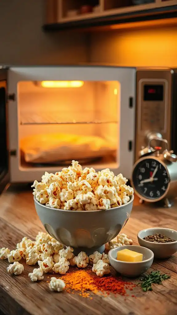 popcorn cooked in microwave