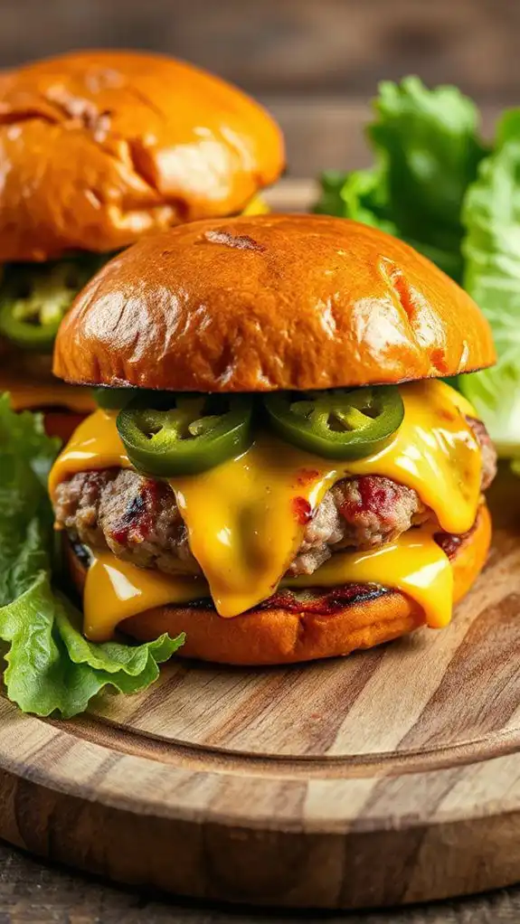 pork burgers with cheese