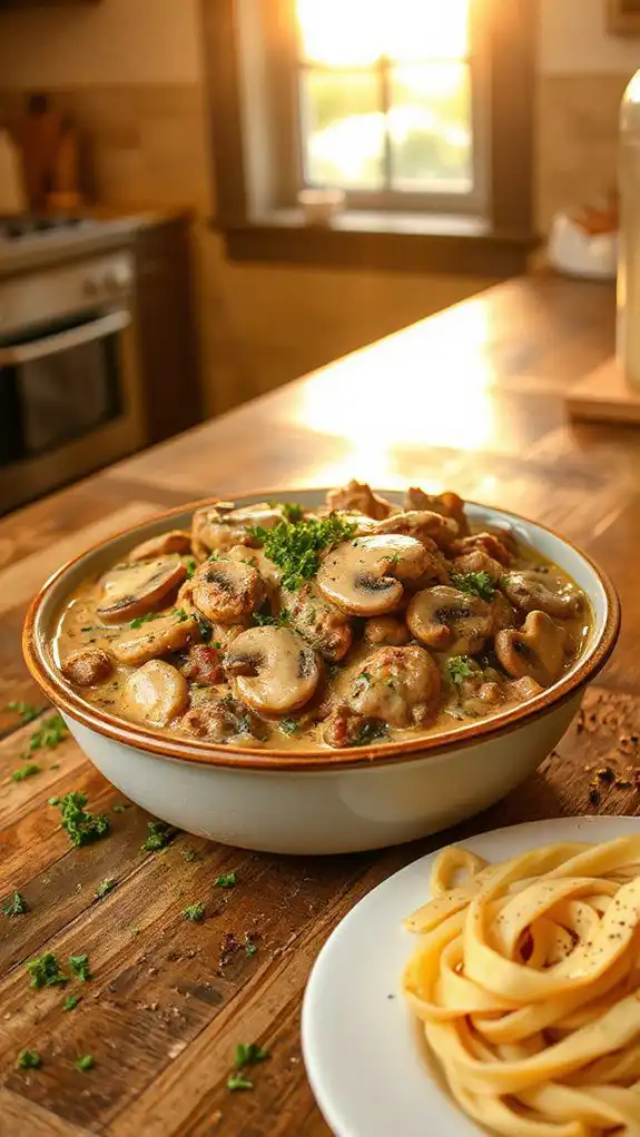 pork mushroom cream sauce