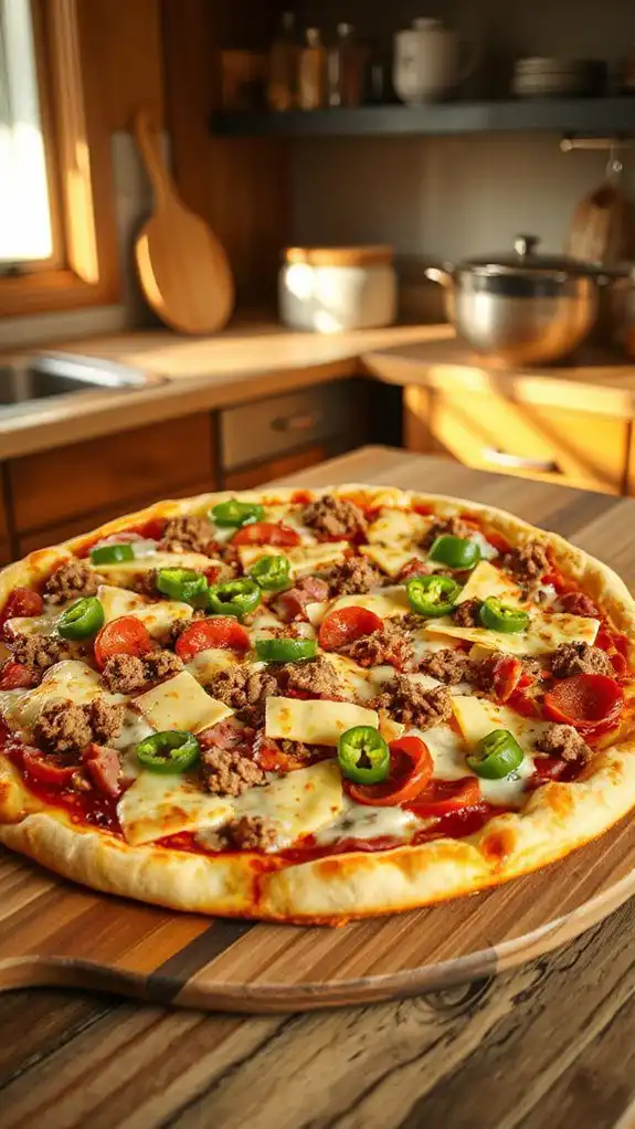 pork pizza with meats