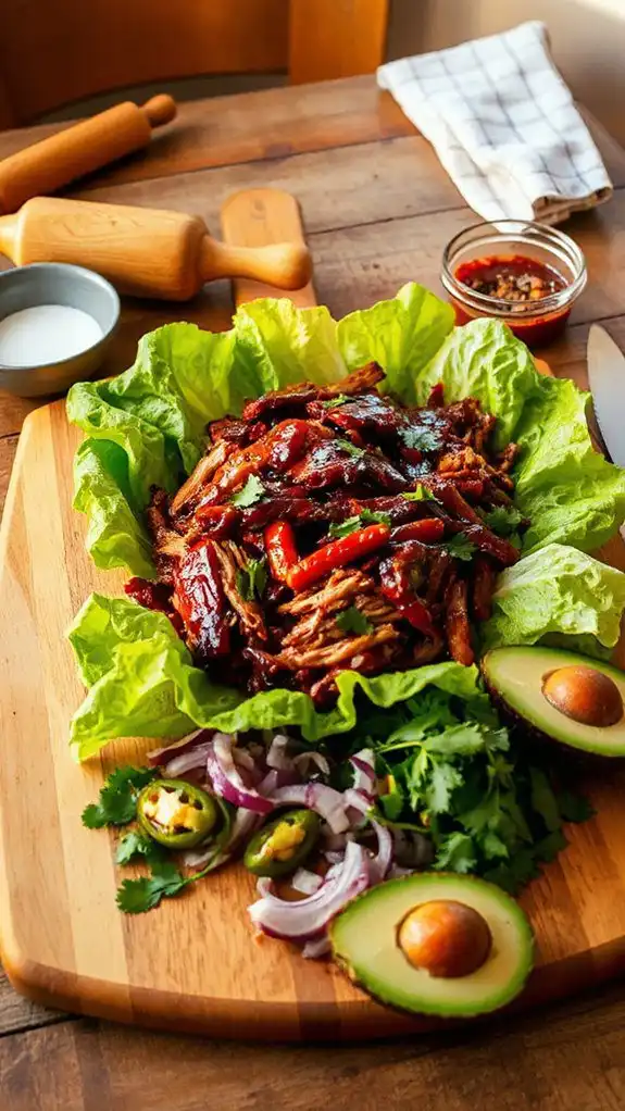 pulled pork lettuce wraps