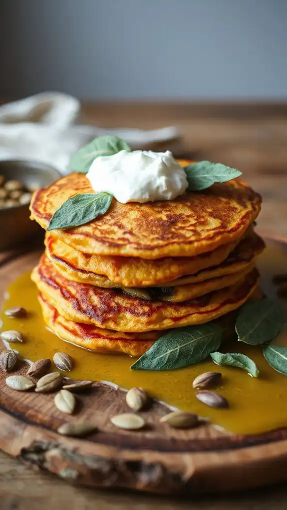 pumpkin flavored savory pancakes