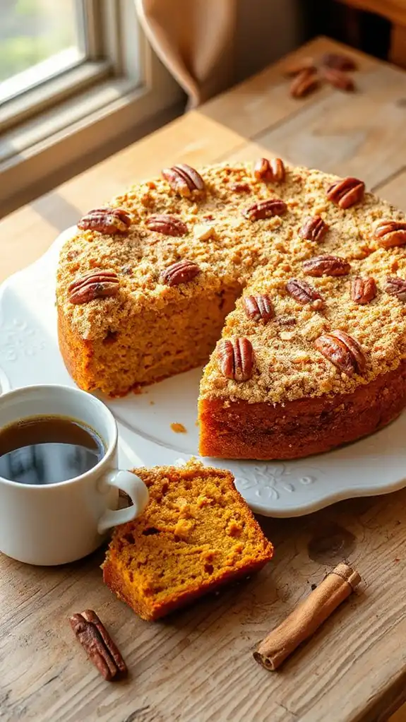 pumpkin spice flavored coffee cake