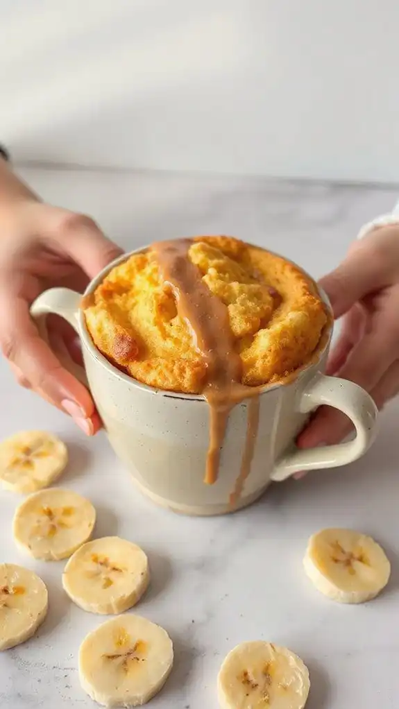 quick banana peanut mug cake