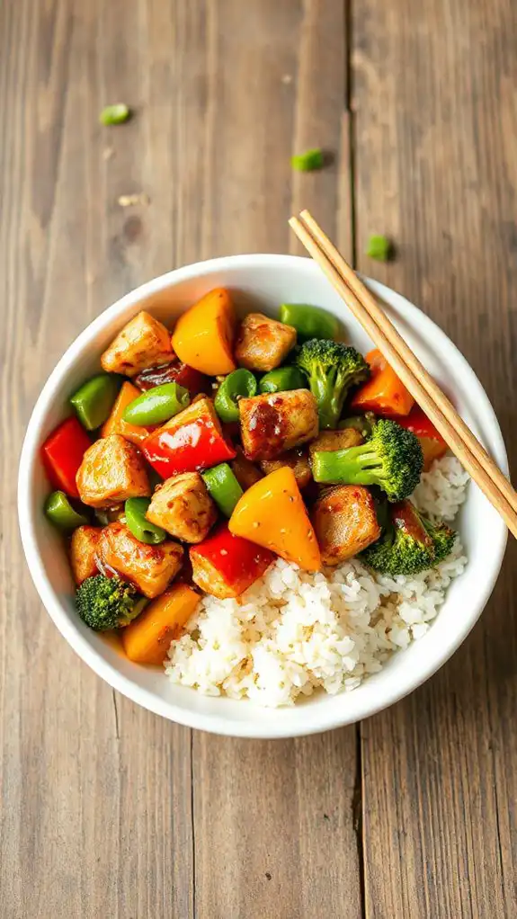 quick chicken veggie stir fry
