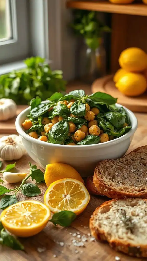 quick chickpea spinach stew quick chickpea spinach stew