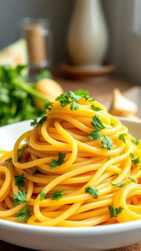quick garlic olive oil pasta