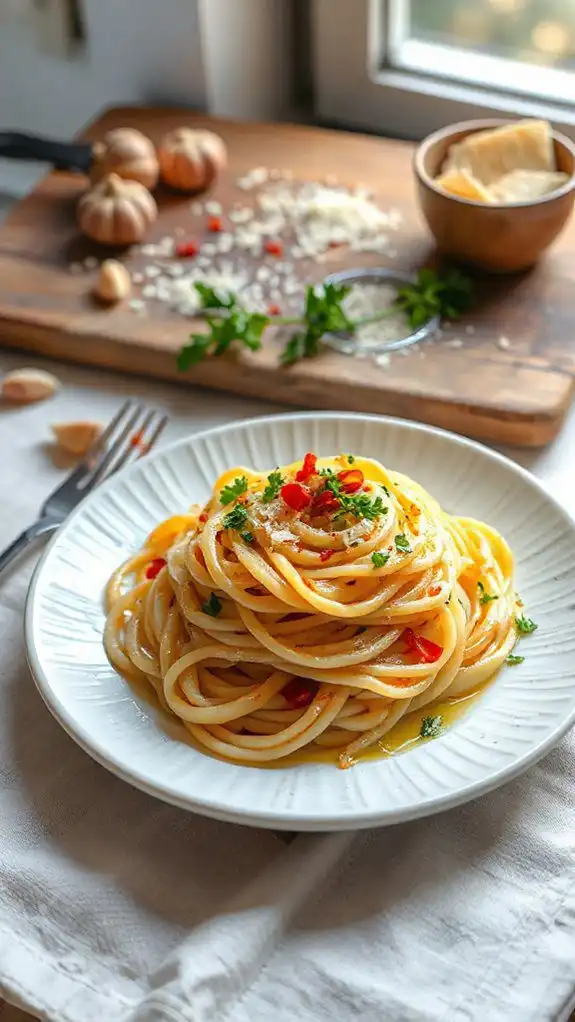 quick garlic olive oil spaghetti