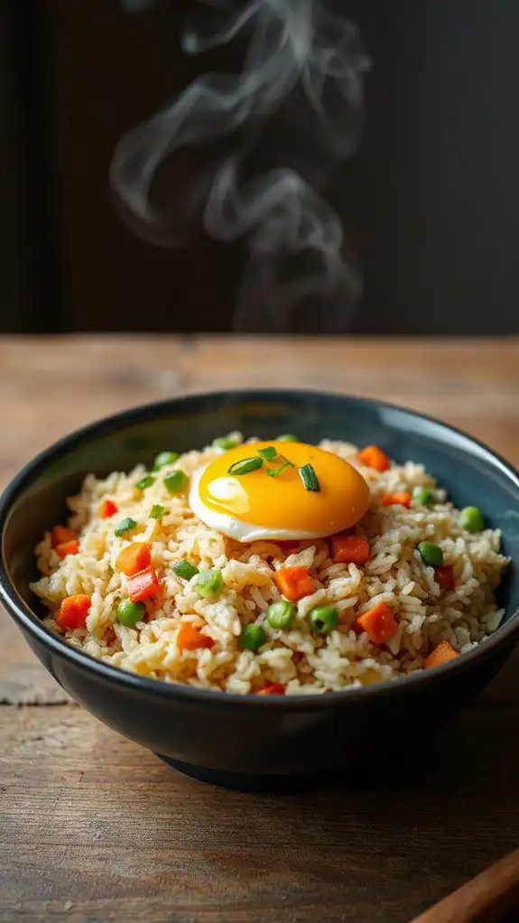 quick microwave egg fried rice