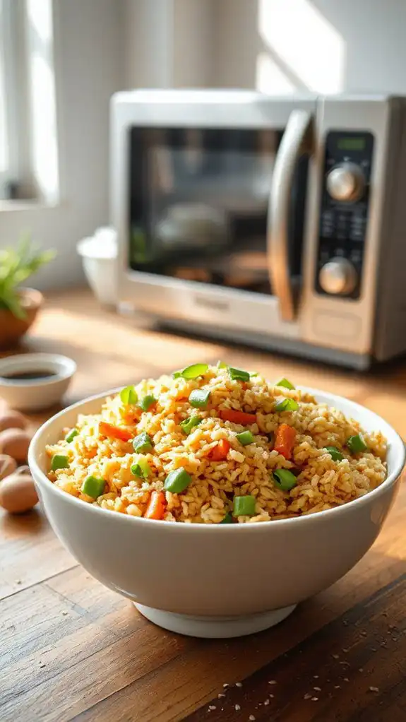 quick microwave egg rice