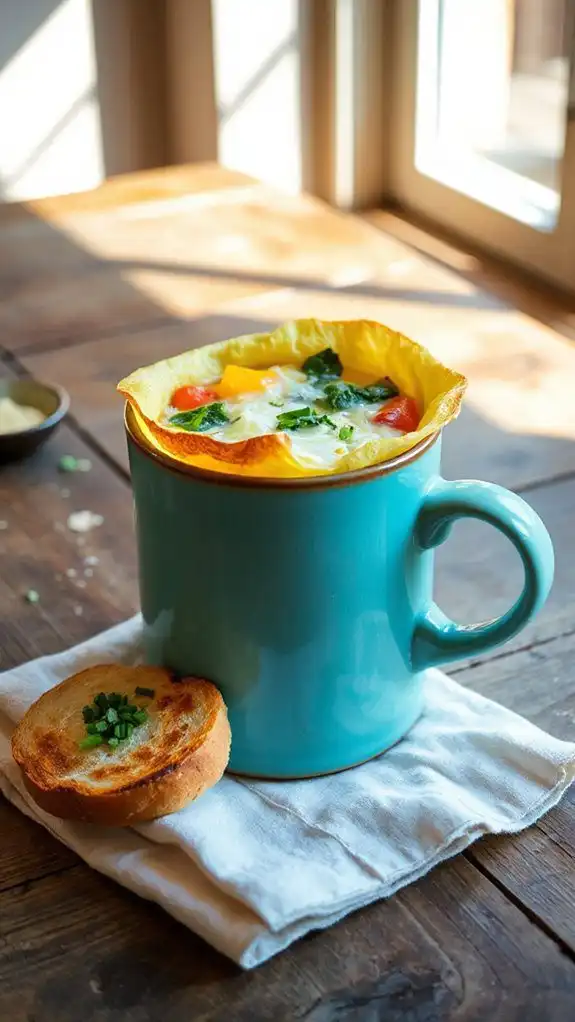 quick microwave mug omelette