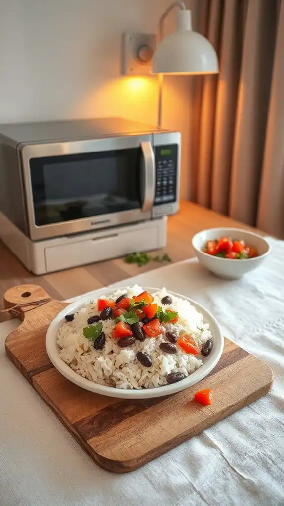 quick microwave rice meal