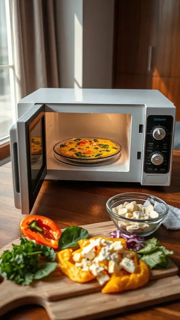 quick microwave vegetable omelette