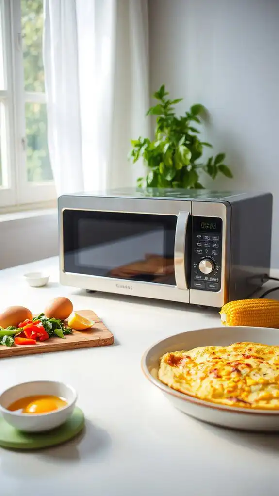 quick microwave vegetable omelette