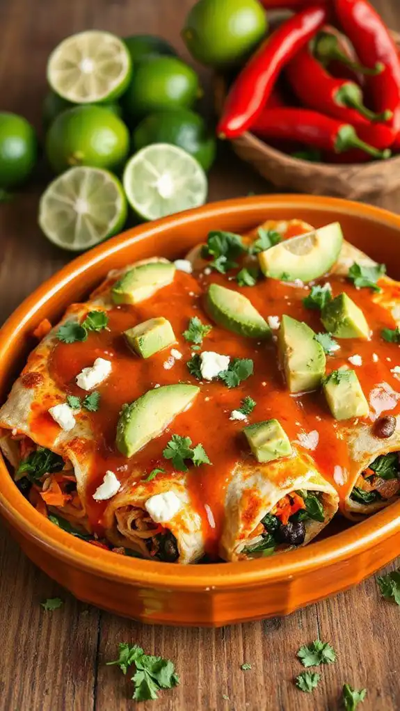 quick microwave veggie enchiladas