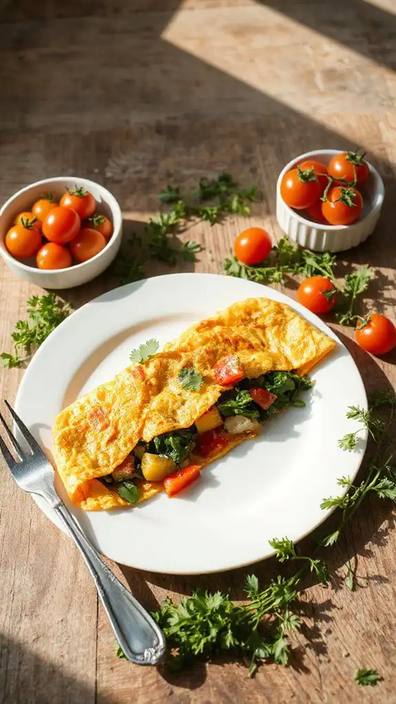 quick microwave veggie omelet