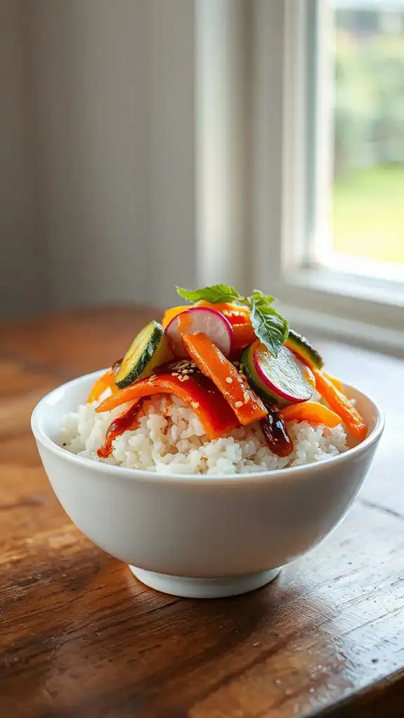 quick pickled vegetable bowl