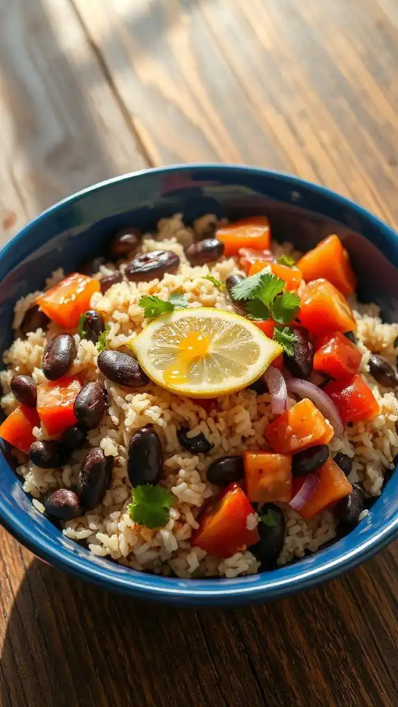 quick rice and beans