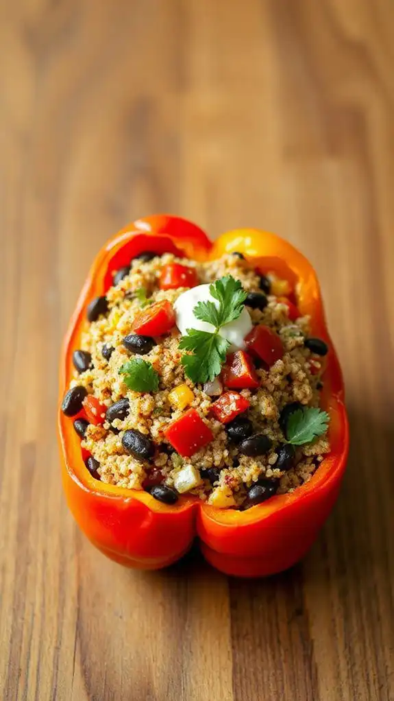 quinoa and black bean stuffed