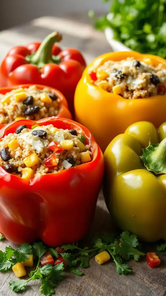 quinoa and black bean stuffed peppers