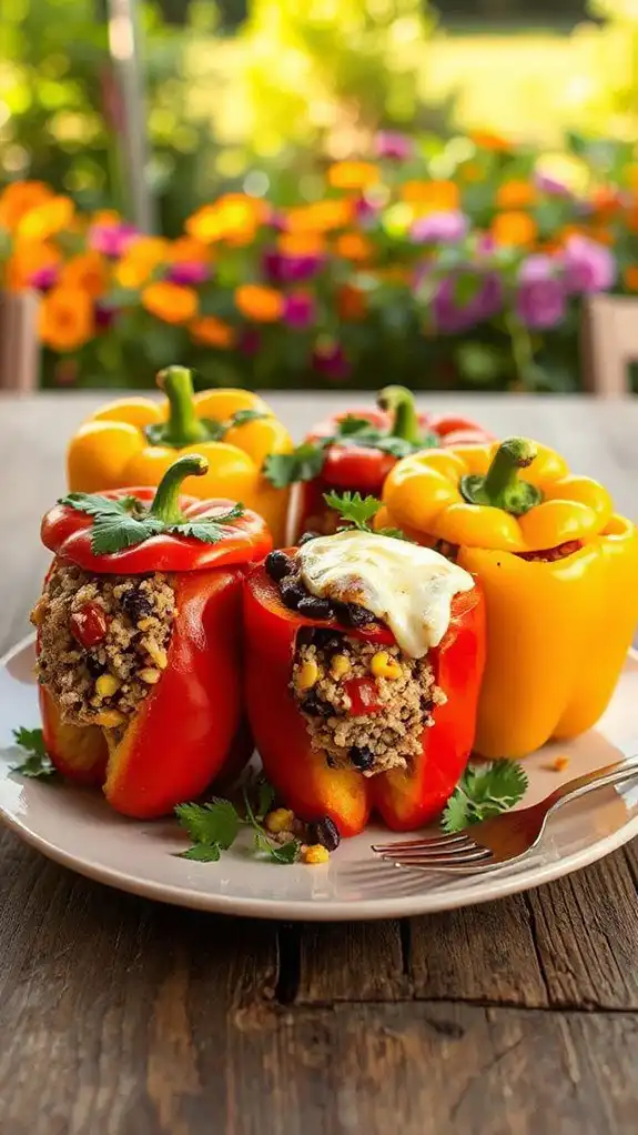 quinoa and black bean stuffed peppers