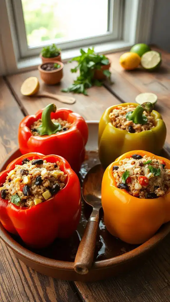 quinoa and black bean stuffed peppers