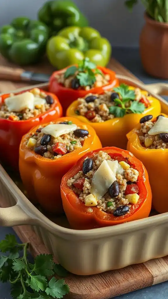 quinoa and black bean stuffed peppers