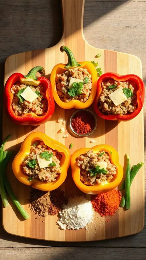 quinoa and turkey stuffed peppers