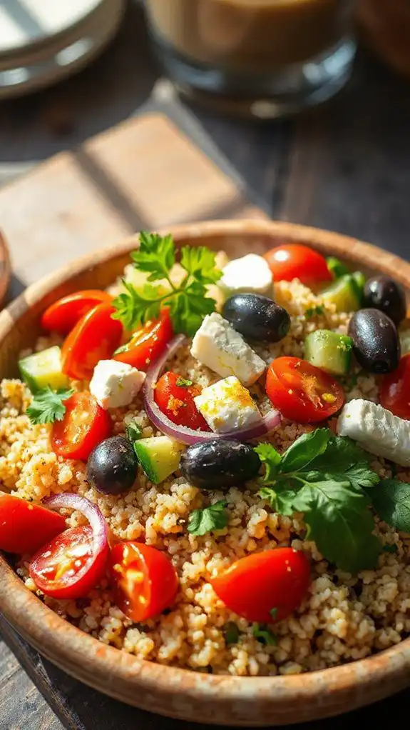 quinoa feta olives mediterranean