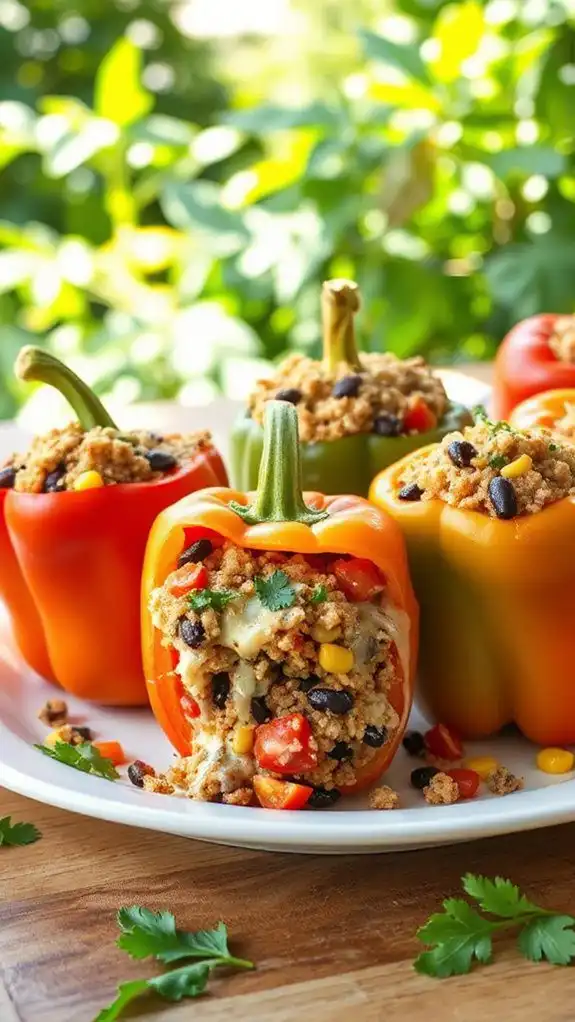 quinoa filled bell pepper dish quinoa filled bell pepper dish