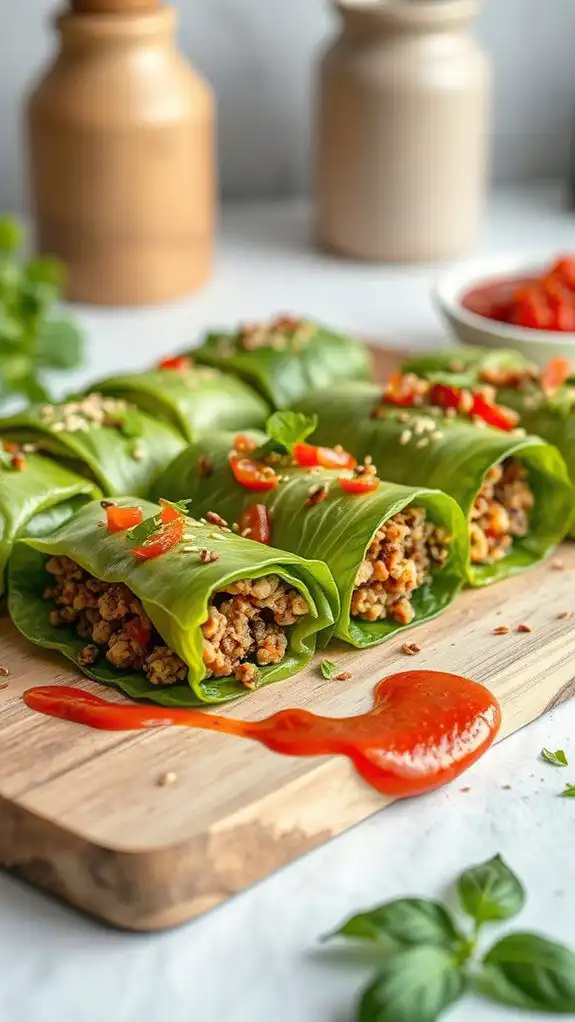 quinoa filled cabbage rolls