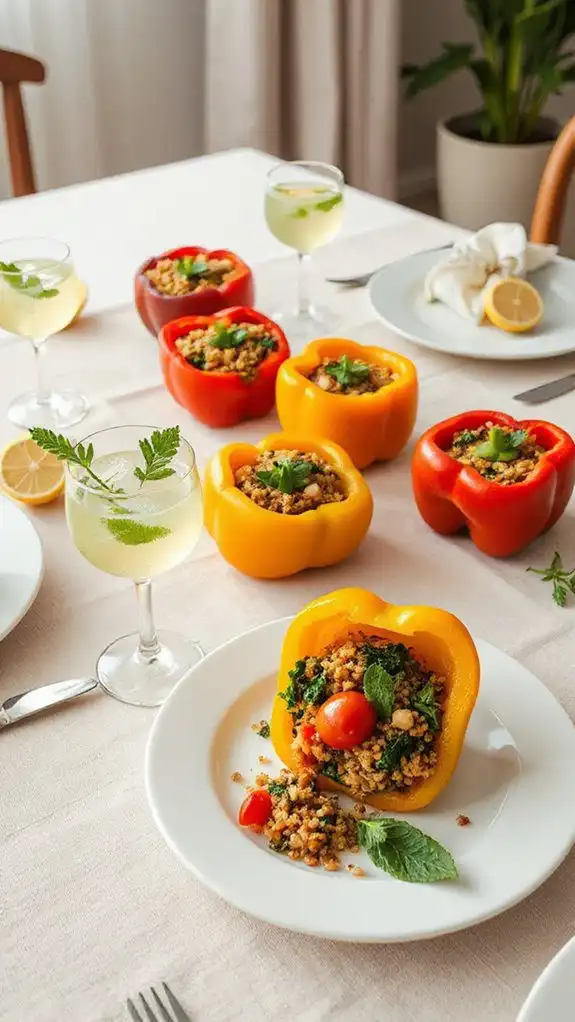 quinoa filled colorful peppers
