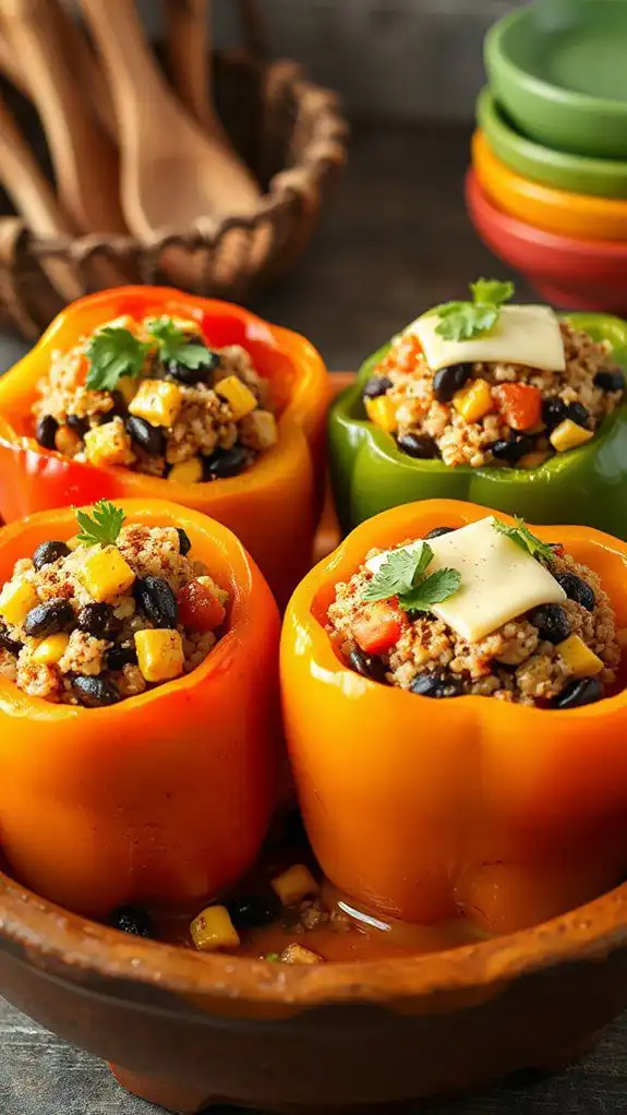 quinoa filled stuffed bell peppers