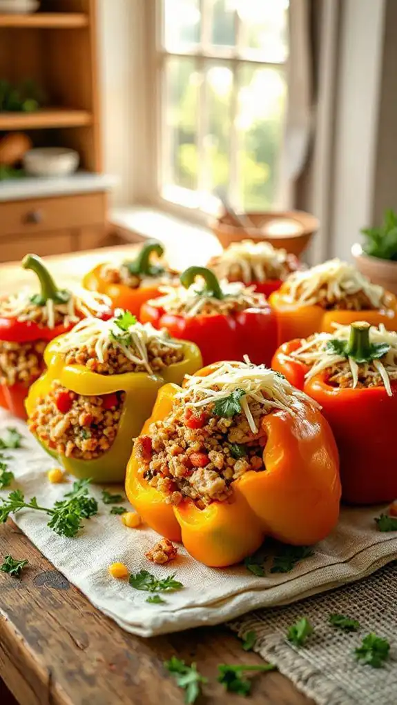 quinoa filled turkey peppers