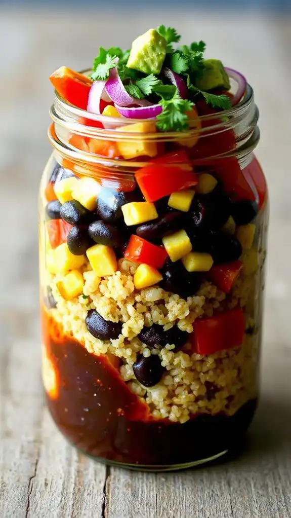 quinoa salad in jar