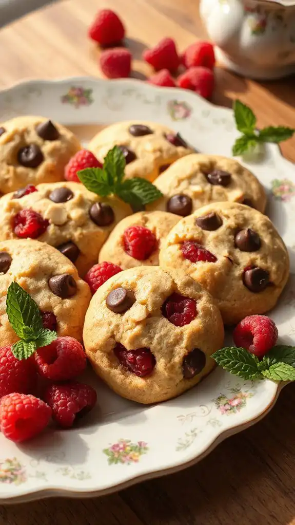 raspberry almond chocolate cookies